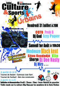 Festival Culture et Sports Urbains. Du 31 juillet au 1er août 2015 à Evreux. Eure.  19H30